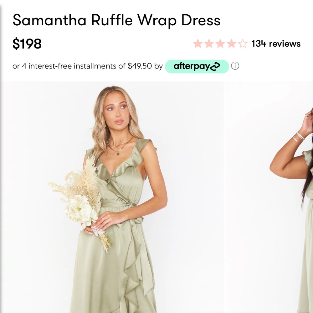 Show Me Your Mumu Samantha Wrap Midi Dress - Moss Green Luxe Satin